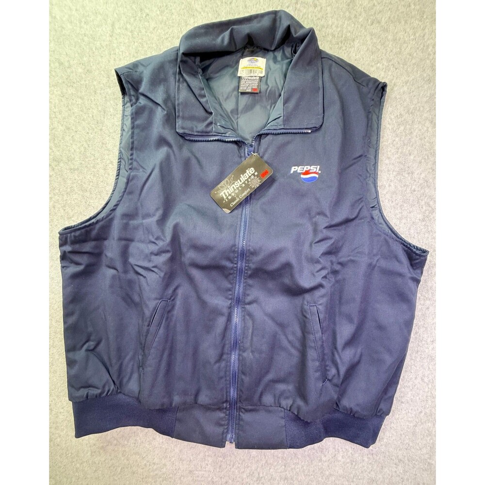 Vintage Pepsi 3M Thinsulate Insulated Vest USA Made 2XL Navy NWT Riverside